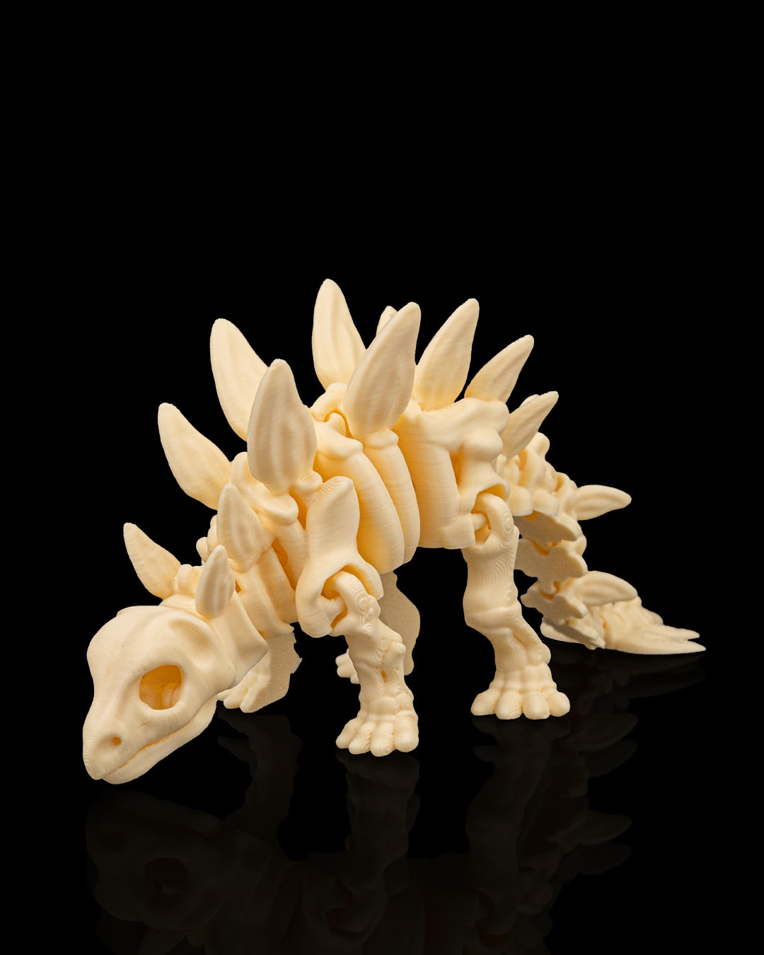 Poseable 3D-printed Stegosaurus skeleton
